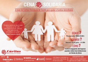 Cartel Cena benéfica y solidaria en Venta de Aires. Toledo