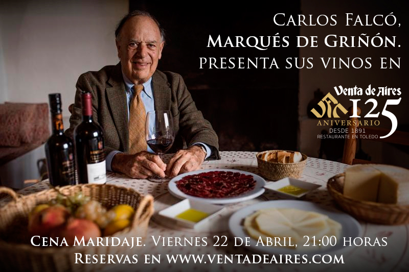 Cena maridaje del Marqués de Griñón, Carlos Falcó, en Venta de Aires de Toledo