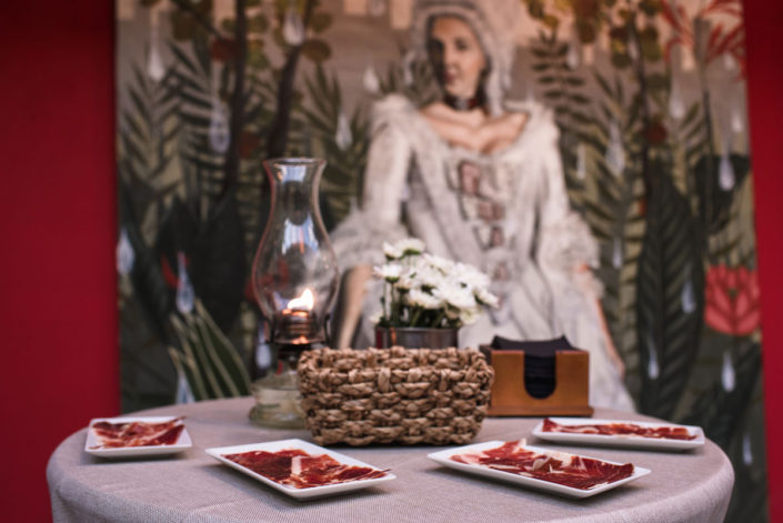 Detalle del catering de bienvenida en el Jardín Botánico