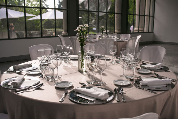 Mesa en el catering del Jardín Botánico