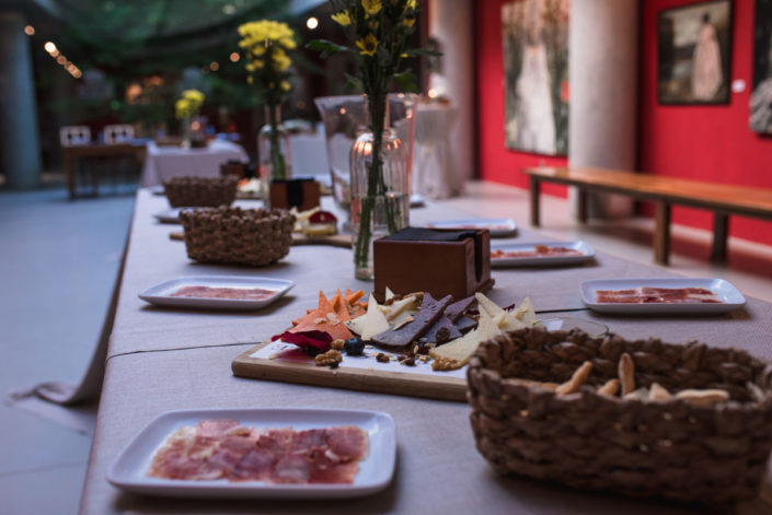 Detalle del catering en el jardín botánico