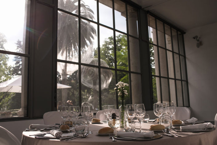 Mesa en el catering del Jardín Botánico