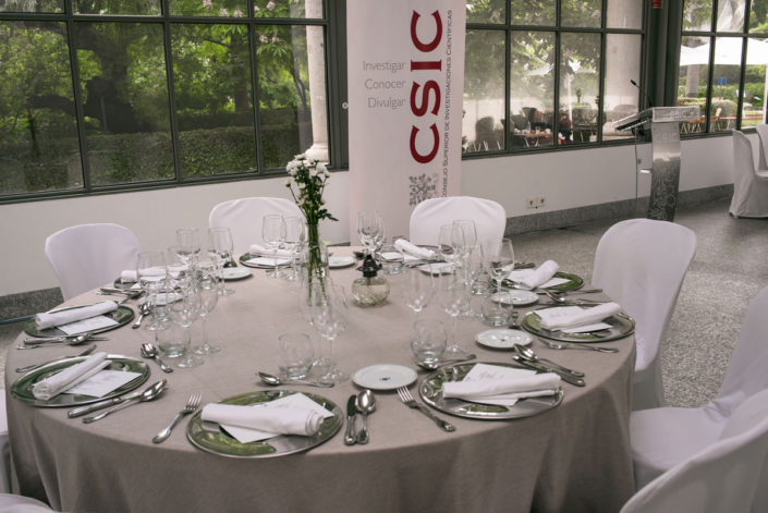 Mesa en el catering del Jardín Botánico