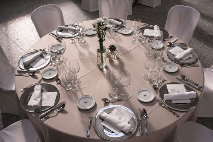 Mesa en el catering del Jardín Botánico