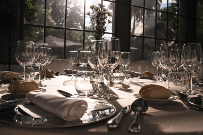 Mesa en el catering del Jardín Botánico