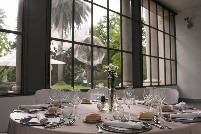 Mesa en el catering del Jardín Botánico