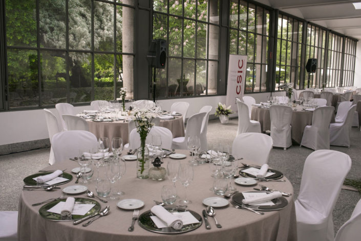 Mesa en el catering del Jardín Botánico