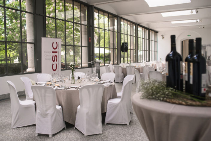 Mesa en el catering del Jardín Botánico