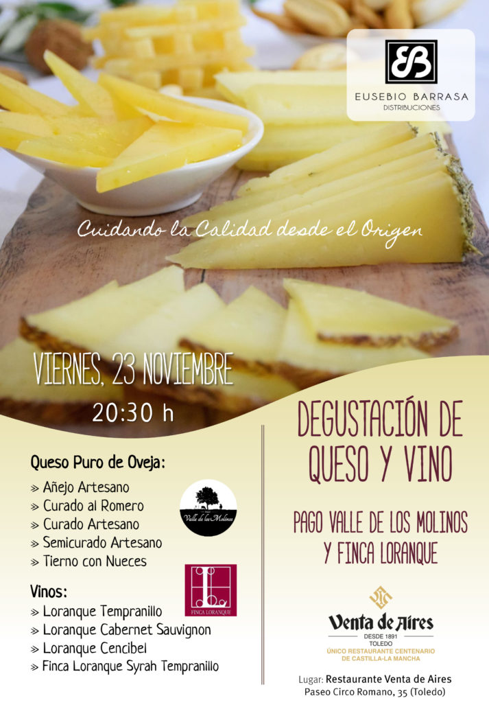 Cata de vinos y degustacion de quesos en Toledo